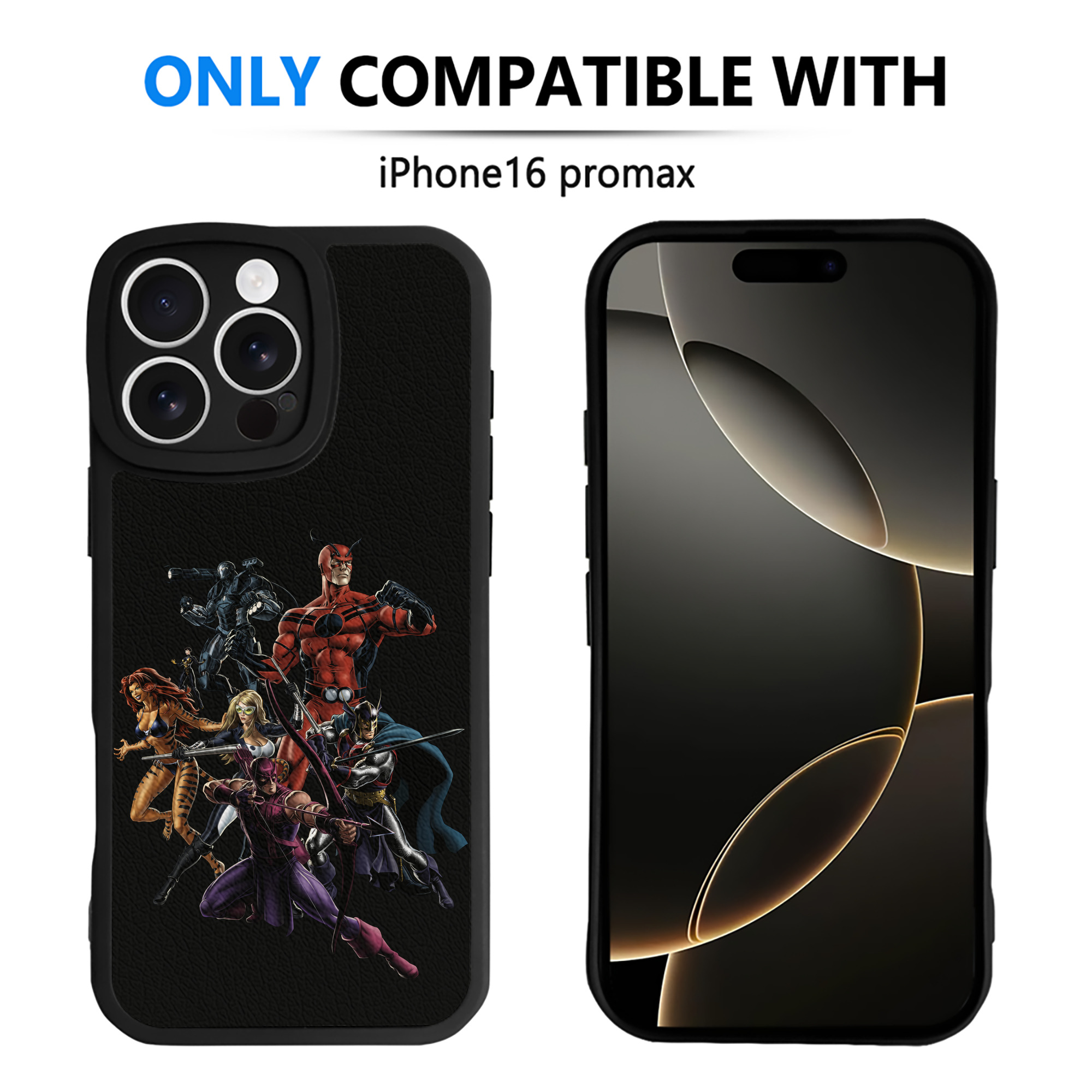 （画像用） アベンジャーズ The Avengers 【iPhone 16シリーズ対応】シリコンスマホケース（レザー調） 材質：シリコン